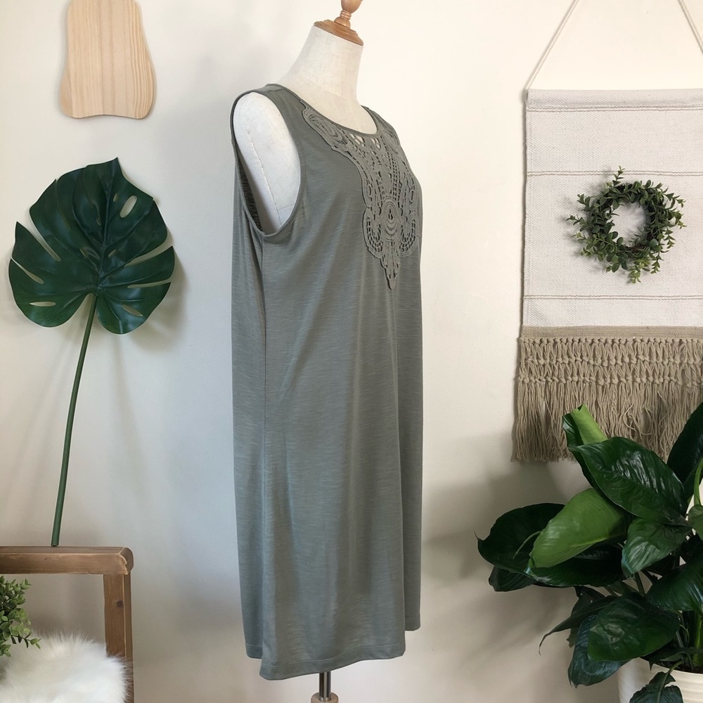 Joe Fresh l Green Knee Length Sleeveless Dress L - Picture 3 of 10